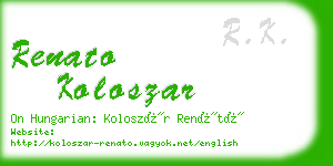 renato koloszar business card